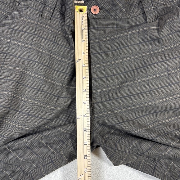 PrAna Mens Breathe Straight Fit Pants Size 34x30 Side Pocket Plaid Brown - Picture 8 of 12